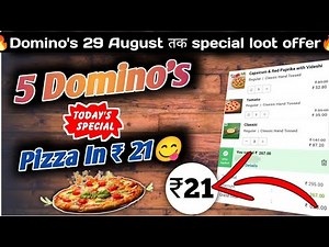 5 DOMINOS PIZZA in ₹21 मे😋|dominos coupon code today|Domino's pizza offer|Domino's pizza offer today