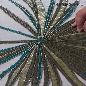 The HomeCentric Floral Decorative Throw Pillow Covers 20" x 20" | Modern Linen Cushion Cover | Linen Embroidery Beaded Green Pillowcases for Couch, Sofa, Bed, or Living Room - Arboreal