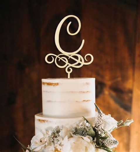 B Letter Cake Topper for Wedding, Initial Cake Topper, Gold Cake Topper, Custom Cake Topper Personalized Wedding Cake Topper Cake Decoration - Etsy