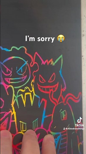 Gengar Pokemon Scratch Art