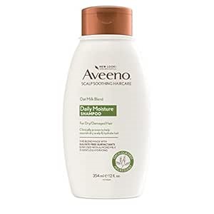 Aveeno Farm-Fresh Oat Milk Sulfate-Free Shampoo with Colloidal Oatmeal & Almond Milk, Moisturizing Shampoo for All Hair Types, Safe for Color-Treated Hair, Paraben & Dye-Free, 12 Fl Oz