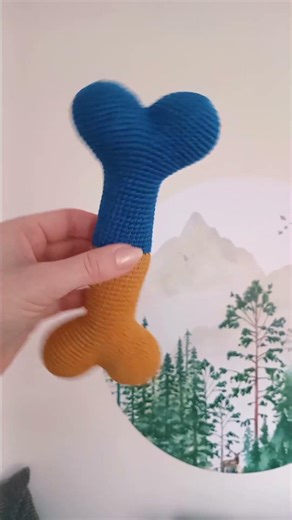 Crochet Dog Bone Toy Pattern, Amigurumi Pet Toy, Squeaker Optional (PDF) #crochet #amigurumi