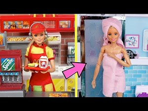 Barbie Twins School Night Routine - Working Mc Donalds Drive Thru & New Boyfriend!