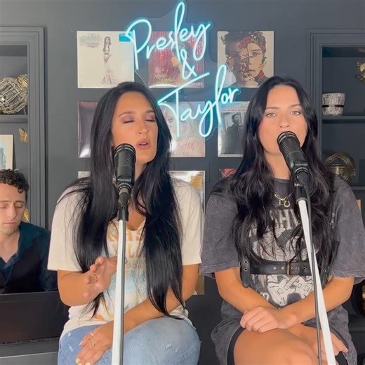 21K views · 270 reactions | On June 26, 1977, Elvis Presley performed the final concert of his life, closing out his 19-song set with the iconic song "Can't Help Falling In Love." Watch sister duo Presley & Taylor perform it. And yes, Presley is named after Elvis himself! | Country Music Nation | Facebook