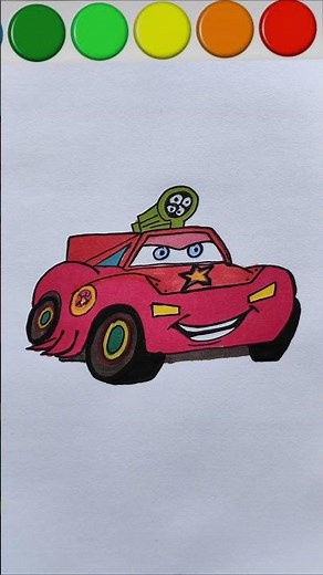 How to draw Lightning McQueen Car step by step drawing #shorts #drawing #mcqueen #car