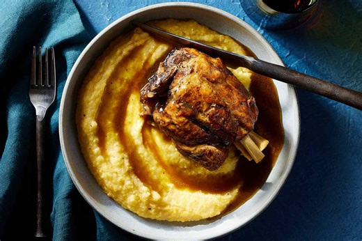 Fall Apart Braised Pork Shanks With Garlic and Fresh Thyme