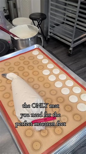 Silicon macaron mats are so versatile. Non stick and easy macaron removal. Has a macaraon template no need for paper templates under Teflon.