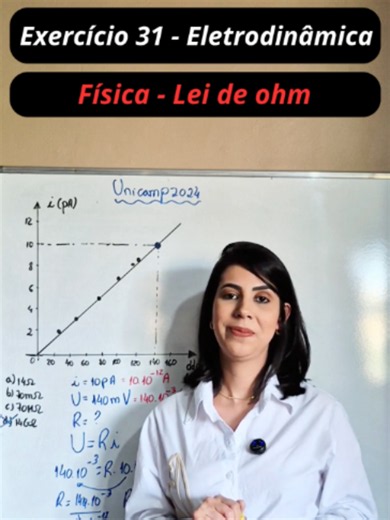 ✅ Siga o perfil para mais conteúdos de física! 📈⚡ UNICAMP — Gráfico corrente × tensão na prática! Neste reels, resolvo uma questão da UNICAMP em que analisamos um gráfico de corrente elétrica versus tensão elétrica para determinar a resistência do resistor. Mostro como interpretar corretamente o gráfico e aplicar a Primeira Lei de Ohm para encontrar a resposta de forma rápida e segura. 📘✨ Uma excelente revisão de gráficos e eletrodinâmica, conteúdos que aparecem com frequência nos vestibulares
