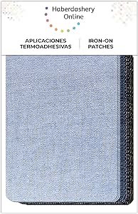 ETIKIDS - Iron-on Patches for Clothes, 12pcs Denim Repair Kit, Decorate Jeans, 4 Tone Denim, Easy to Apply, 8.7x10cm, Trimmable, Polyester Material