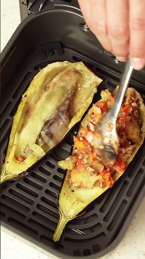 Berenjenas rellenas en Airfryer | Receta saludable y deliciosa #comidacasera #cocinaconsabor