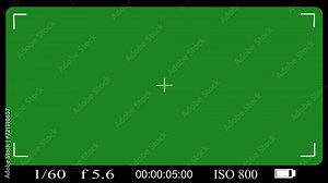 Recording screen overlay. The video camera screen during video recording has a green background and a black frame.