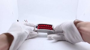 4PCS 3.5 Inch Rectangular Trailer Marker Lights, 12LEDs Red Amber Chrome Clearance Running Light With Flash for Trailer Truck Tractor RV Golf