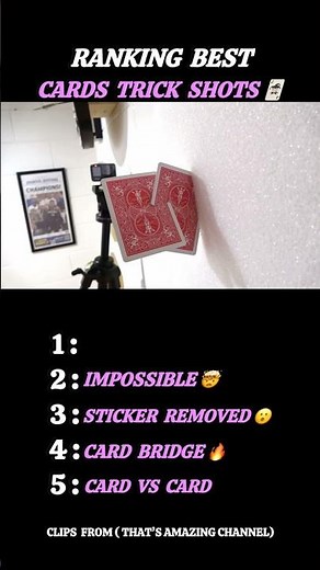 Ranking the Most Insane Card Trick Shots! 🎴🔥 #CardTrickShots #CrazyCardThrows #InsaneTrickShots