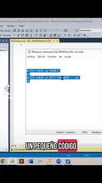 Cómo Cambiar tu Contraseña en SQL Server ¡Rápido y Fácil! #SQLServer #BaseDeDatos #Programación