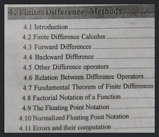 Finite Difference Methods. 4.1 Introduction 4.2 Finite Differen... | Filo