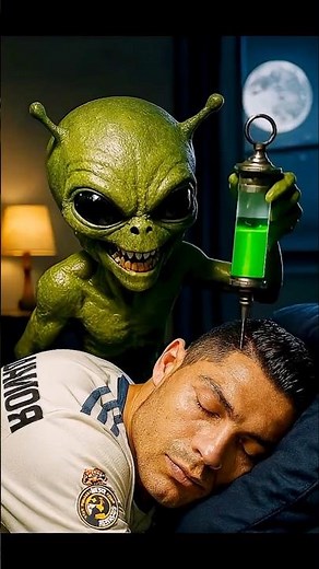 Alien enter a danger injection in Ronaldo head #ronaldo #shorts