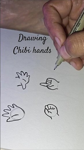 Chibi Hand Poses Tutorial 😍 #DrawingShorts