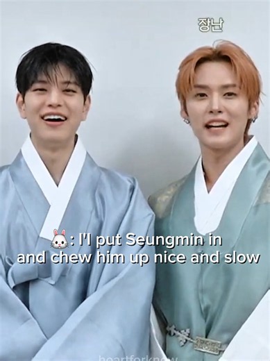 leeknow… you really saying that in front of everyone? 😭 #leeknow #seungmin #straykids #2min #chuseok