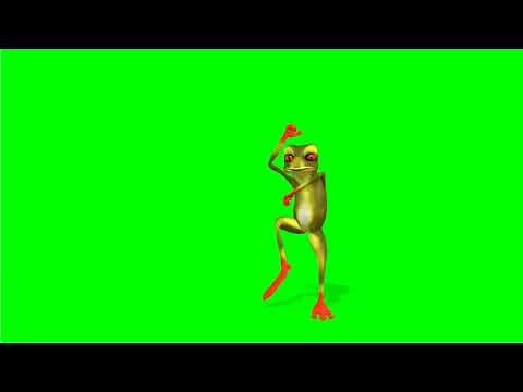 frog toon funny dance green screen