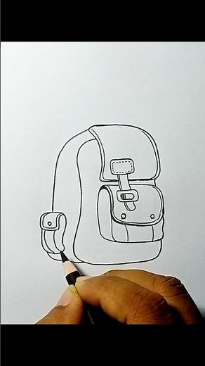 Learn To Draw Cute Backpack 🎒 | Easy Backpack drawing | #shorts #backpack #art