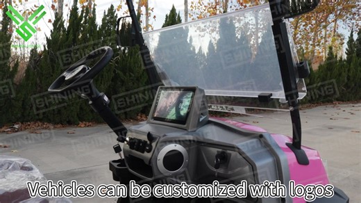 🚗💖 BEYOND THE GREEN: A CUSTOM PINK DREAM! Meet the golf cart that proves style knows no bounds! 🌸 This stunning electric cart, customized in a gorgeous shade of pink, is turning heads and redefining personalization on and off the course. Crafted with passion by Shining Vehicle Co., Ltd., every detail reflects our client's unique vision. From the seamless, vibrant body finish to the premium embroidered logo on the seats, this vehicle is a true symbol of individuality and premium craftsmanship.