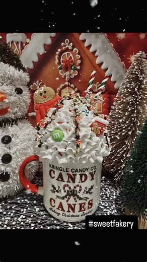 Cane & Cocoa $25.00 #sweetfakery #tieredtraydecor #fakebake #christmas #christmasdecor | Sweet Fakery