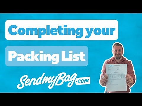 Completing your Packing List