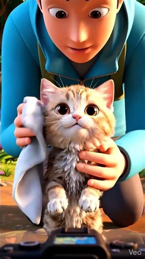 Saving a Tiny Kitten 🐱 | GoPro Hero #Shorts #kidscartoon