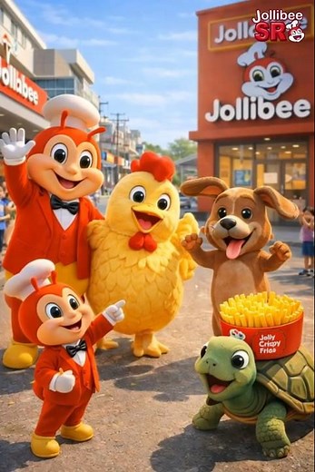 Jollibee & Mini Dance with Animal Friends — The CUTEST Street Party Ever! 💃🔥