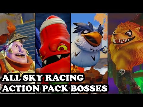 Skylanders Superchargers - All Bosses (Boss Pursuit) & Capture Scenes - Sky Racing Action Pack