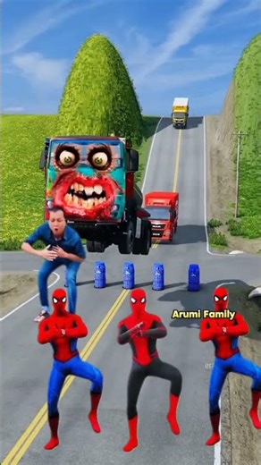 Massive Truck & Car | Beamng Crash - A Visual Feast #shorts #beamng #vfx #beamngdrive