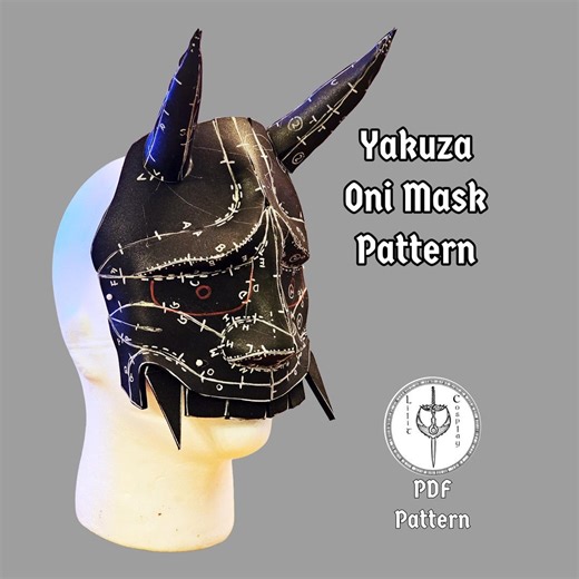 Oni Mask PDF Printable Pattern for EVA Foam - Cosplay Mask - Craft Project