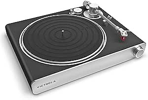 Victrola Stream Carbon Turntable - 33-1/3 & 45 RPM Vinyl Record Player, Works with Sonos Wirelessly, High Precision Magnetic Cartridge, Semi-Automatic, Multiple Connections