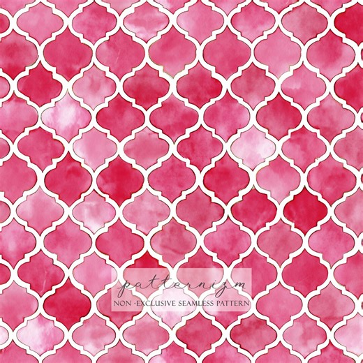 Pink Trellis Seamless Pattern – Watercolor Geometric Valentine Background, Elegant Digital Paper - Etsy