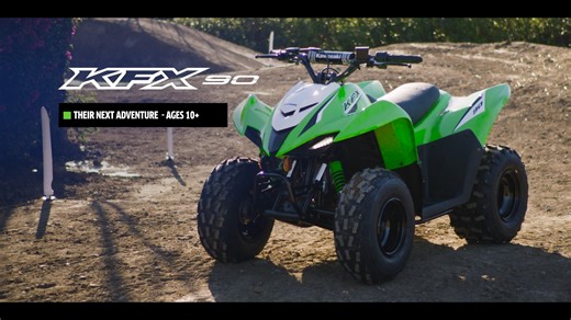 Four-wheel fun starts with KFX! Get the kids outdoors and ready to ride on the KFX50 and KFX90 ATVs with proportionate power and size for young riders. Click here for more info: https://tinyurl.com/mrx2rkra | Kawasaki Motors Australia