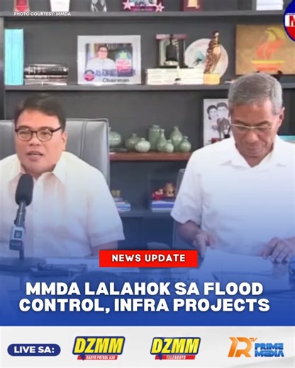 Lalahok na ang Metropolitan Manila Development Authority (MMDA) sa usapin ng flood control projects at iba pang infrastructure projects sa Metro Manila. Sinabi ni MMDA Chairman Romando Artes na napag-usapan nila ni MMDA General Manager Nicolas Torre III na sasali ang ahensya mula sa pagpaplano, konstruksyon at hanggang sa makumpleto ang mga proyekto. Nauna nang sinabi ni Artes na madalas ibinibigay na lang ng Department of Public Works and Highways (DPWH) ang mga proyekto sa MMDA kapag nakumplet