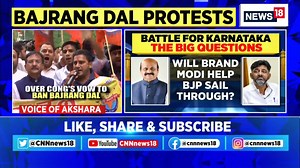 #KarnatakaElections2023: PM Modi tears into the Congress, uses 'Bajrang Bali' insulted jibe; Congress counters BJP @Aksharadm6 with details (@aayeshavarma) | #Karnataka #BJP #Congress #PMModi | News18