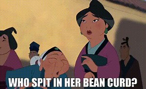 Who spit in her bean curd?