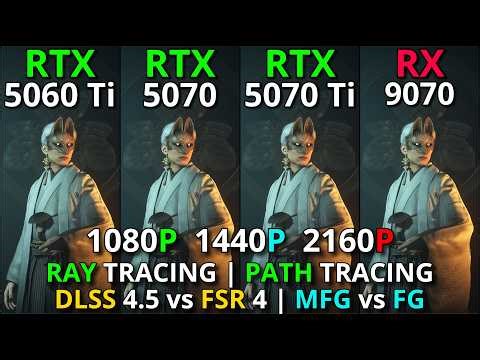 RTX 5060 Ti vs RTX 5070 vs RTX 5070 Ti vs RX 9070 | | RT, FSR 4, DLSS 4.5, FG & MFG | 1080p 1440p 4K