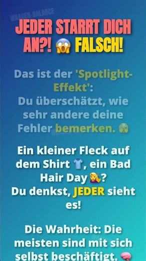 Spotlight-Effekt: Niemand bemerkt DEINE Fehler so stark! 🫣\n\nDein größt...