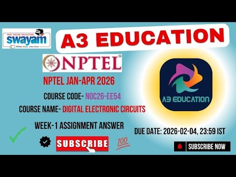 NPTEL Digital Electronic Circuits Week 1 Assignment Answers | noc26-ee54