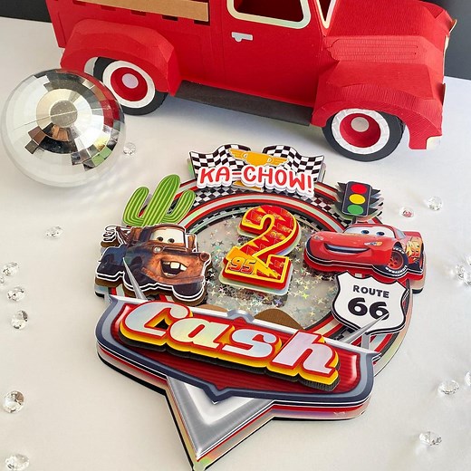 Cars Cake Topper, Cars Birthday Decoration, Lightning Mcqueen, Two Fast Party Decor, Cars Topper, Cars Themed Birthday Decoration, Cars - Etsy