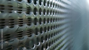 A closeup of a plastic air vent with a mesh design ensuring proper ventilation while keeping debris out.