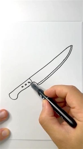 How to draw a kitchen knife! #drawing #kitchenknife