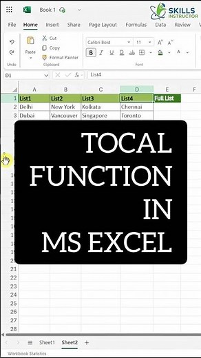 Combine list Data using TOCAL Function trick in MS Excel || Ravi || #excel #exceltips #exceltricks