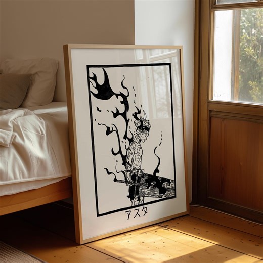 Japanese Clover Character Poster / Manga Digital Print / Digital Poster Wall Art / Fan Art / Handmade / Download File - Etsy