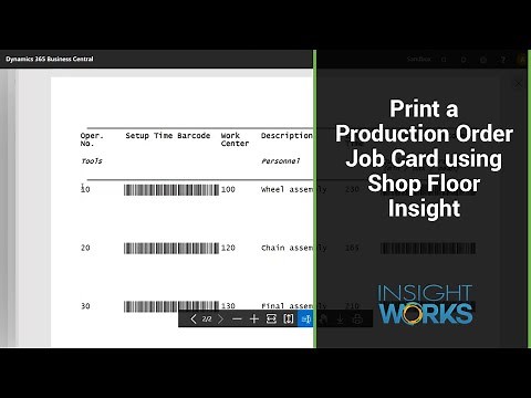 Print a Production Order Job Card