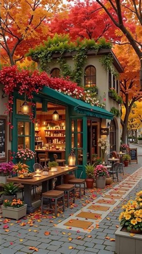 Autumn Café on a Quiet Street 🍁 Gentle Jazz Music for Study & Peaceful Moments