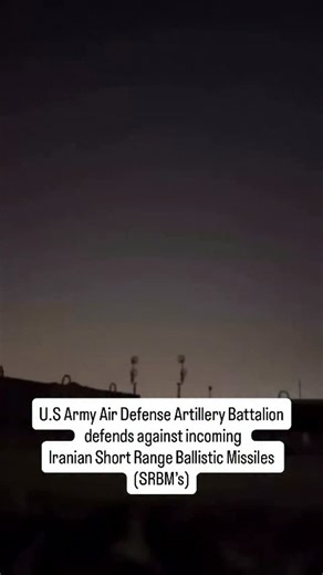 🚨 U.S. Army Battery Defends Al Udeid Air Base in Qatar Against Incoming Iranian SRBMs 🇺🇸🇶🇦🇮🇷 Footage showing multiple interceptors from a U.S. Army MIM-104 “Patriot” Surface-to-Air Missile Battery launching and downing Iranian ballistic missiles earlier tonight during an attack on Al Udeid Air Base in Qatar, with at least one ballistic missile seen striking the base, reportedly damaging a clinic on Al Udeid. | Viva La Vargas