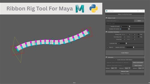 Ribbon Rig Tool for Maya Demo